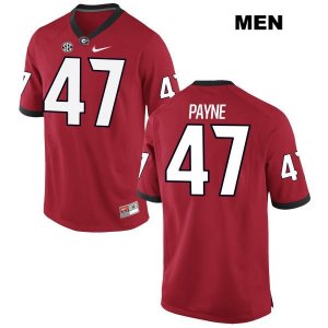 Men's Georgia Bulldogs NCAA #47 Christian Payne Nike Stitched Red Authentic College Football Jersey TMJ7354GF